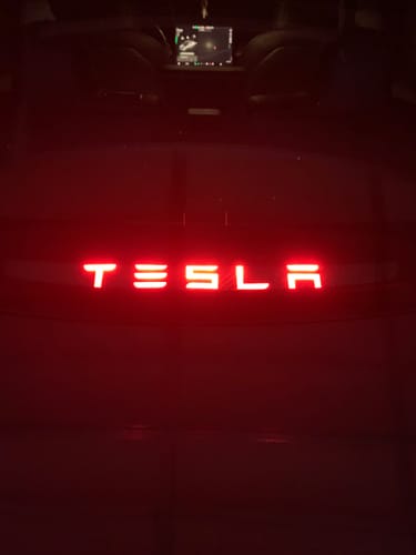 Customer photo review of Custom Rear Windscreen Brake Light Decals For Tesla Model 3 2017-2024