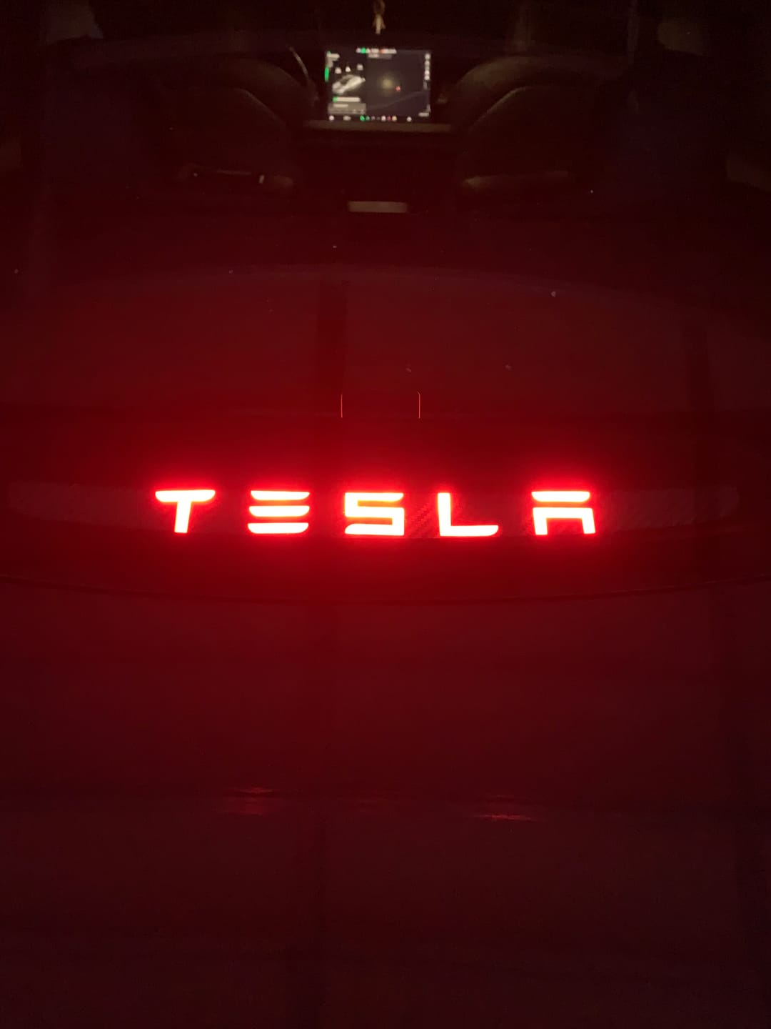 Customer photo review of Custom Rear Windscreen Brake Light Decals For Tesla Model 3 2017-2024