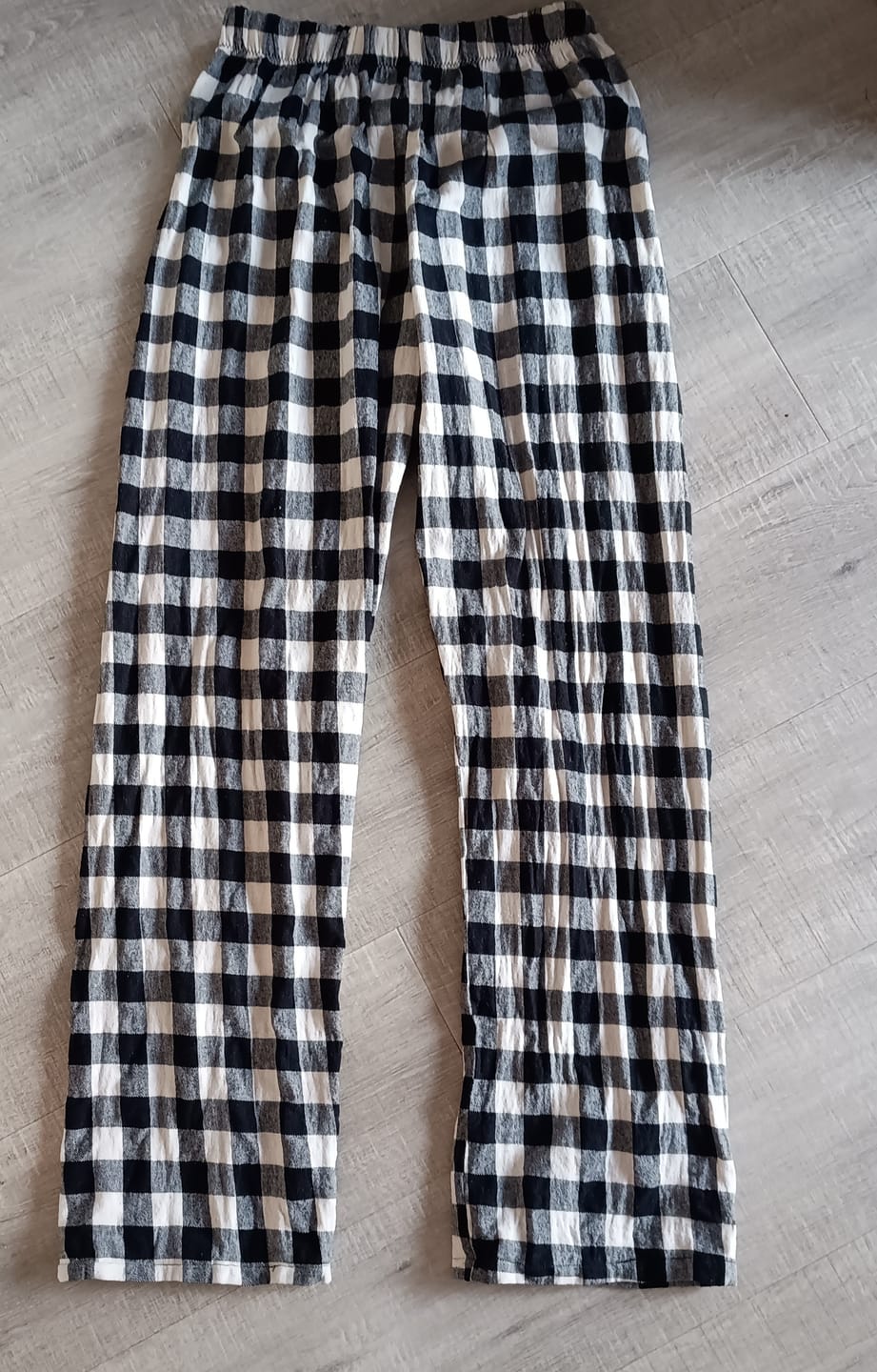 Customer photo review of Black and Cream Checkered Brushed Cotton Fabric
