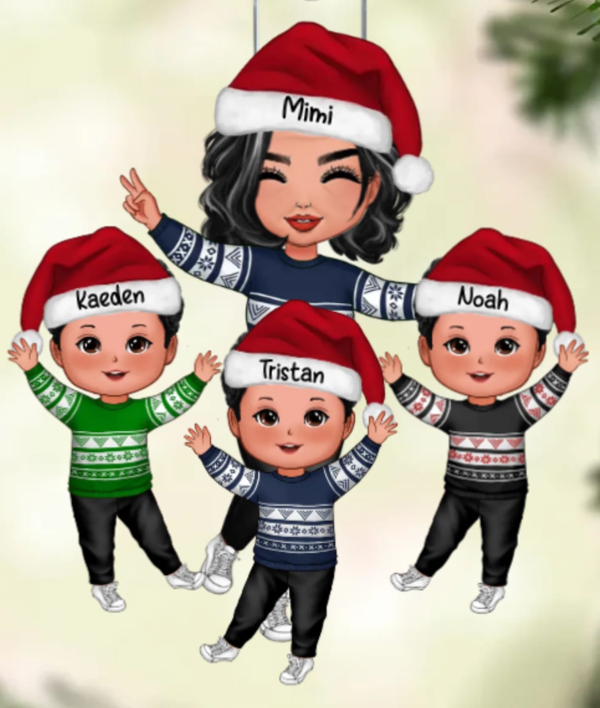 Customer photo review of Happy Christmas Doll Grandma Grandkids Gift For Granddaughter Grandson Personalized Acrylic Ornament