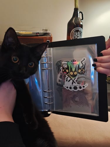 Customer photo review of Three Black Cats, Holographic Sticker