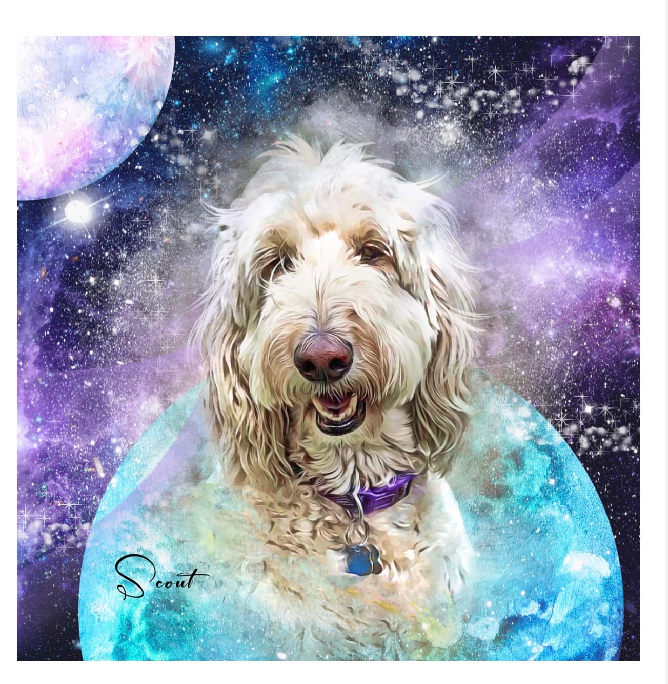 Customer photo review of Watercolor Pet Art - Pet Galaxy (PG)