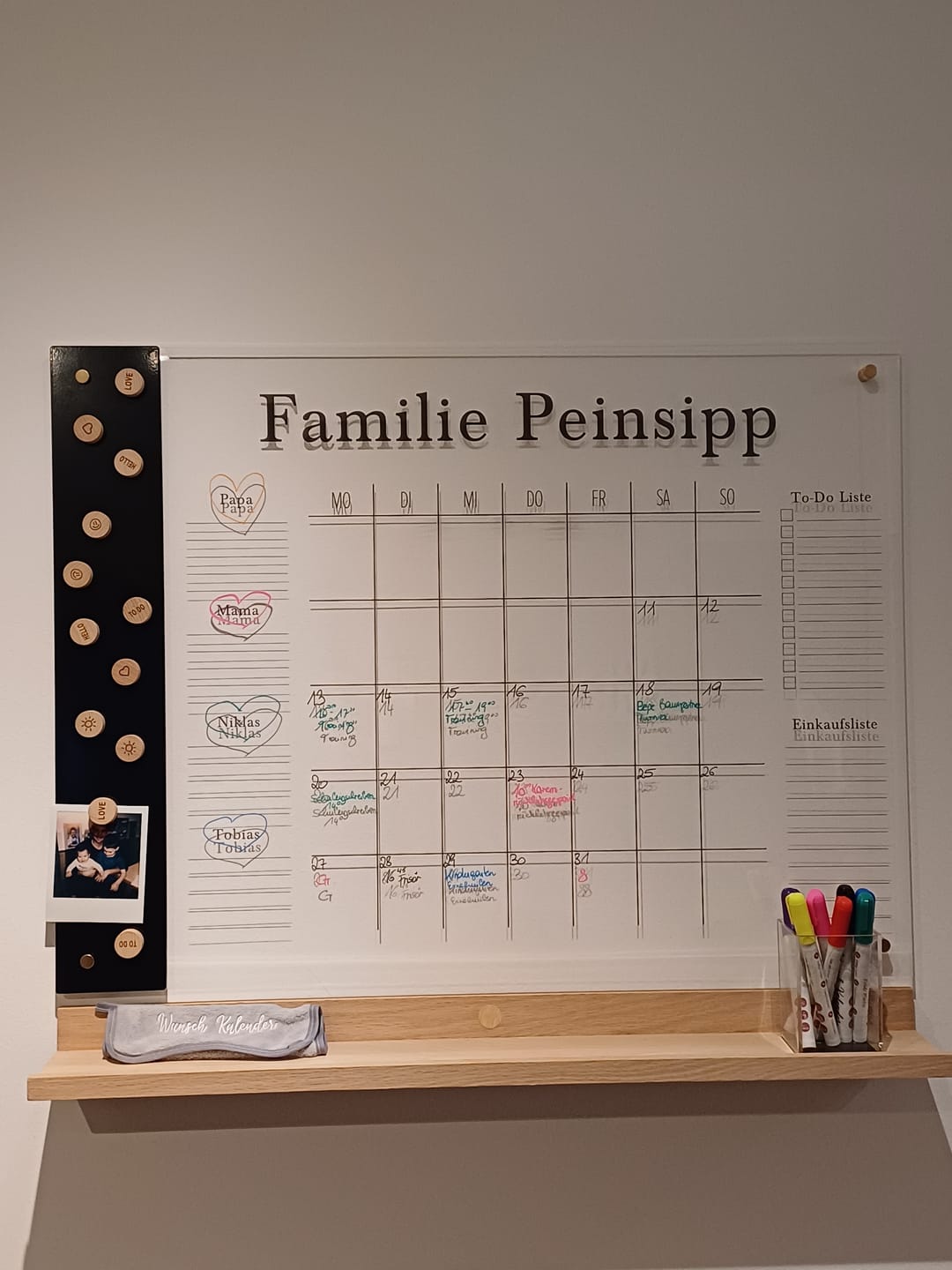 Customer photo review of Familienplaner für 4 Personen mit Magnetboard