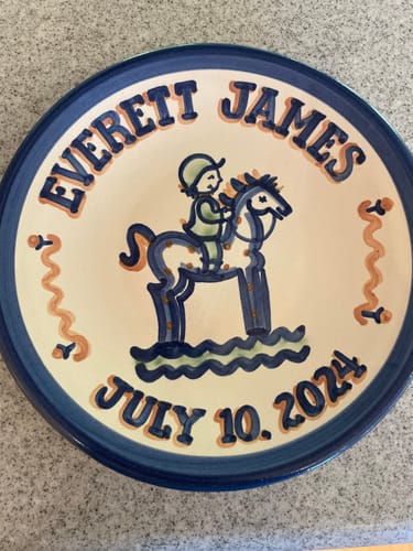 Customer photo review of Personalized Children's Plate - Two Lines