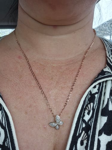Customer photo review of Diamond Butterfly Pendant in 9ct Yellow Gold