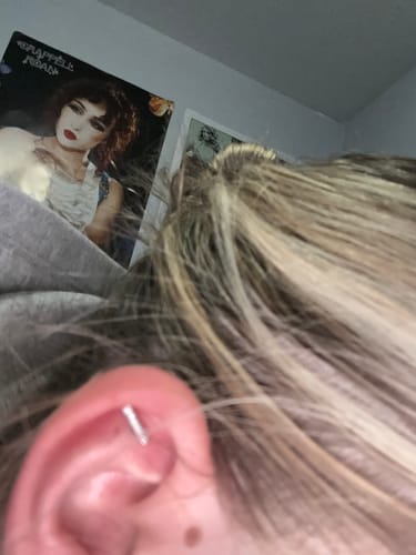 Customer photo review of Assorted Ball-back Studs Silver