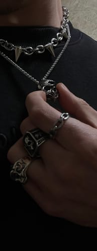 Customer photo review of Shattered Skull Necklace