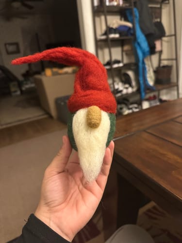 Customer photo review of Christmas Gnome Mini Needle Felting Kit