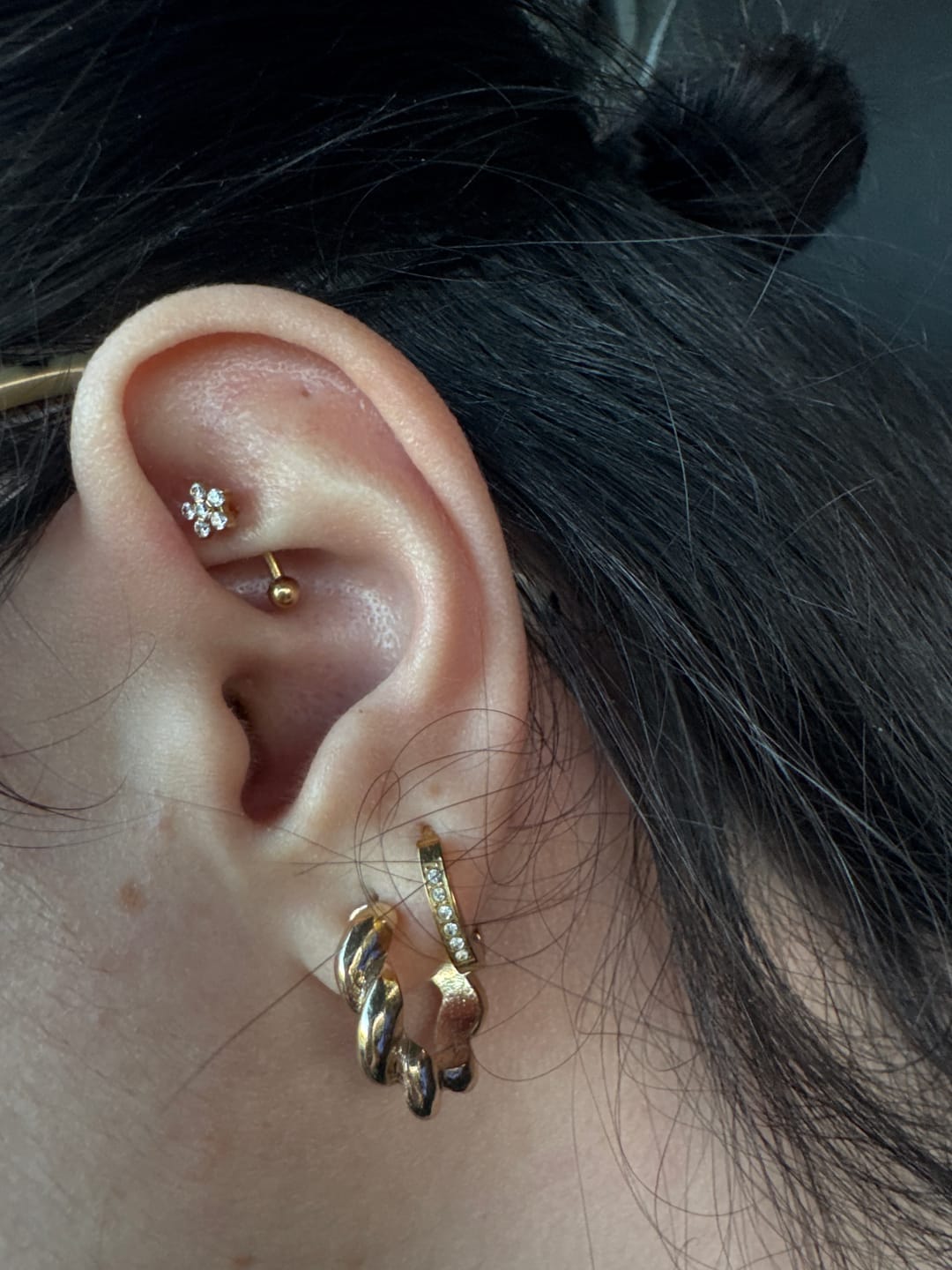 Customer photo review of Flower Rook Piercing | Chirurgenstahl