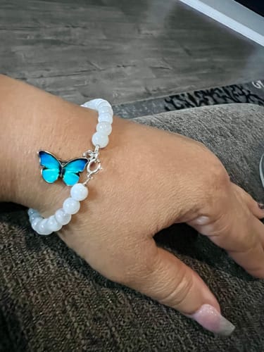 Customer photo review of Joyful Butterfly Dance Anklet