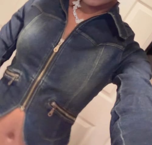 Customer photo review of THE VILLAIN MOTO JACKET (BLUE DENIM)