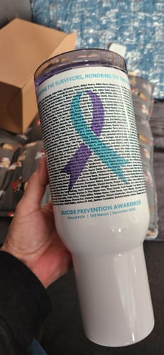 Customer photo review of Round 104 - Elevated Stainless Steel Travel Mug (40 oz)