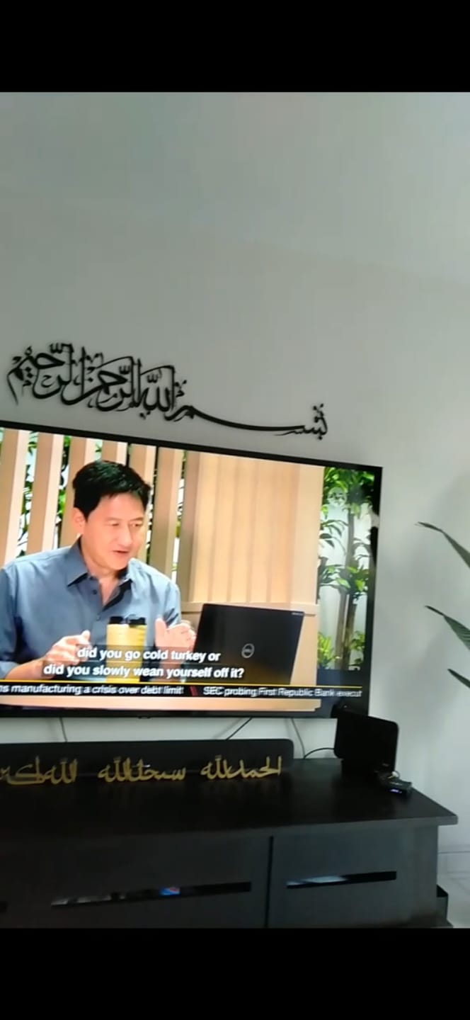 Customer photo review of Bismillah Thuluth Calligraphy Horizontal Basmala Islamic Wall Art