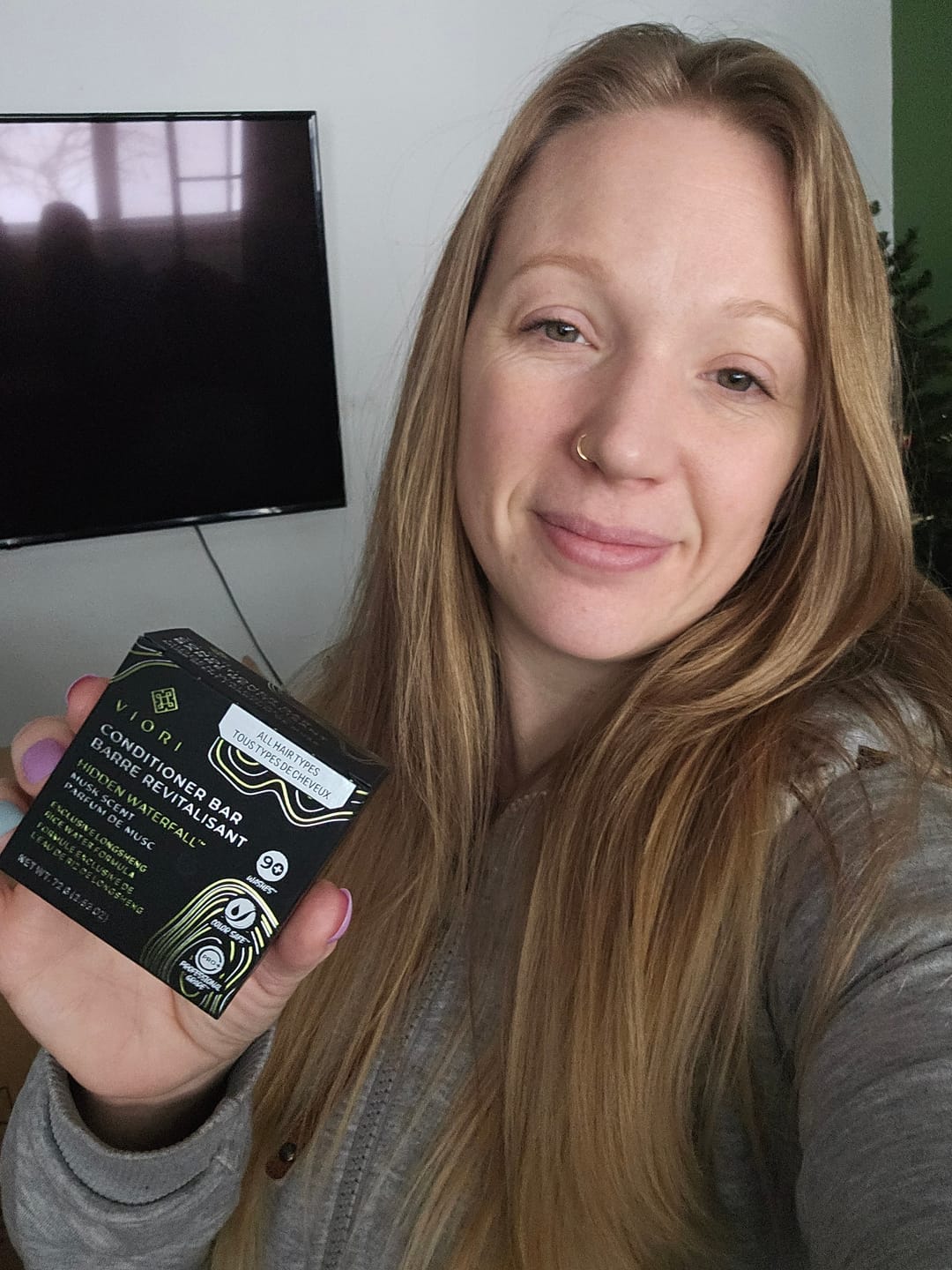 Customer photo review of Conditioner Hair Bar Hidden Waterfall™ Sweet-Musk Scented *All Hair Types*