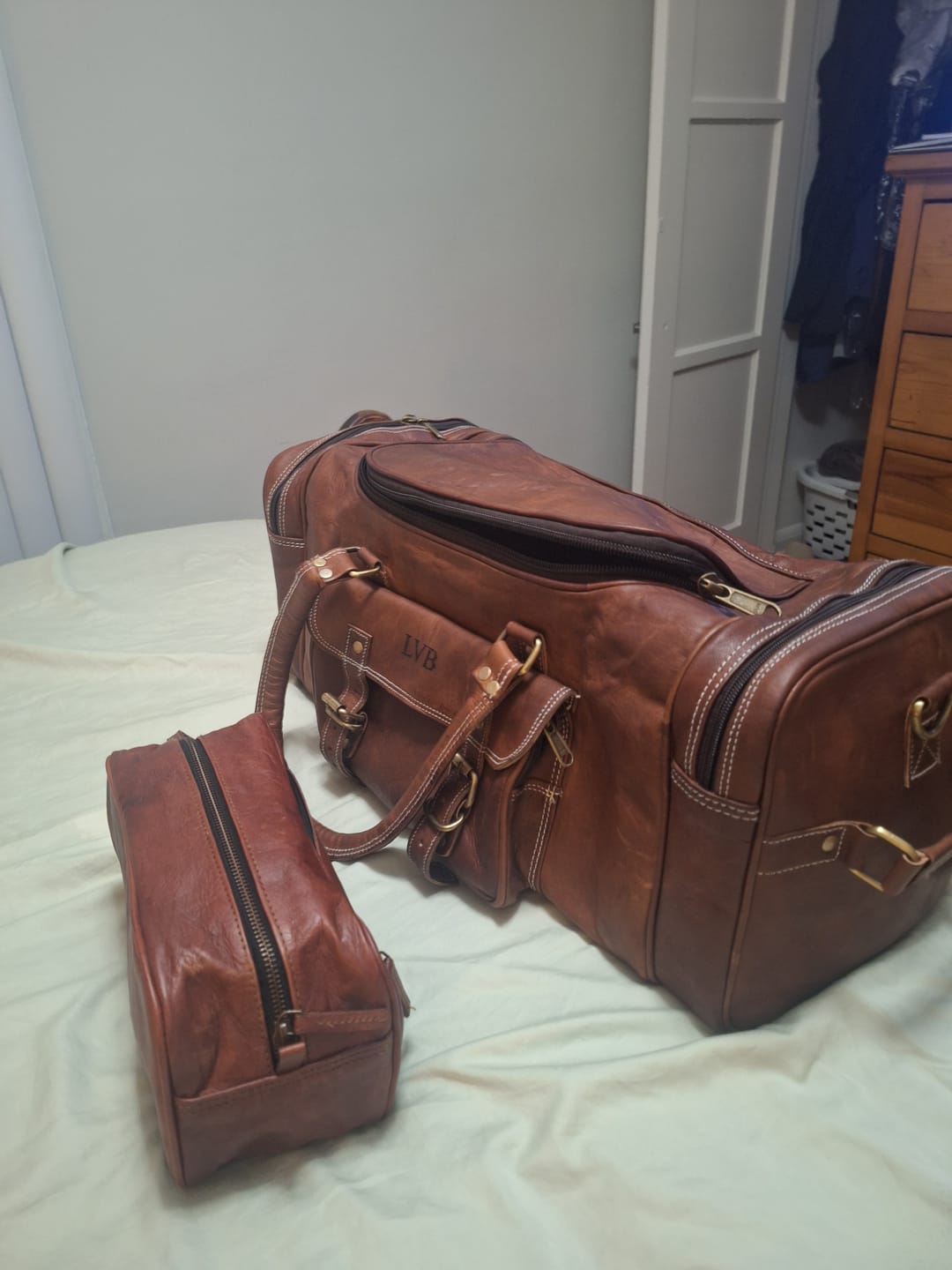 Customer photo review of Traveler Weekender Duffle Bag + FREE Toiletry Bag