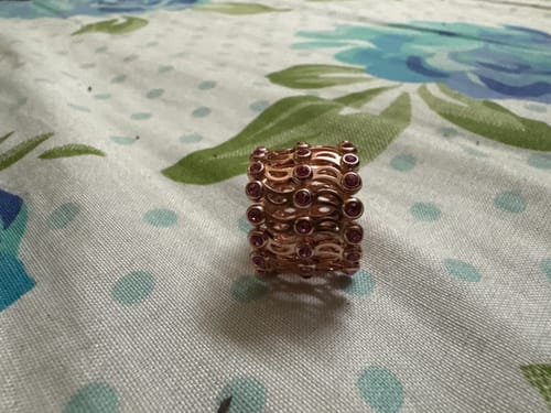 Customer photo review of Rose Gold Supple Bracelet with Royal Pink Stones