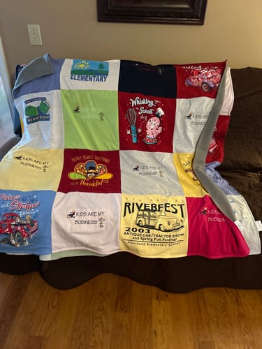 Customer photo review of Classic T-Shirt Blanket