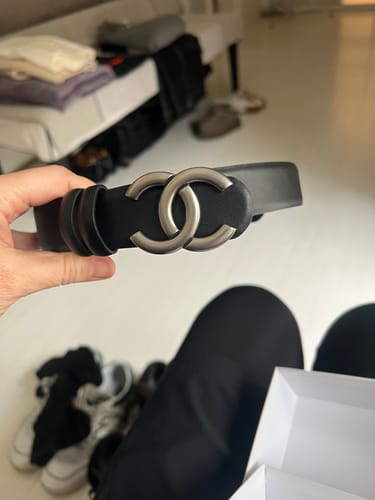 Customer photo review of CC WOMEN'S BELT 3.0CM LEATHER BLACK BUCKLE SILVER CONVEX