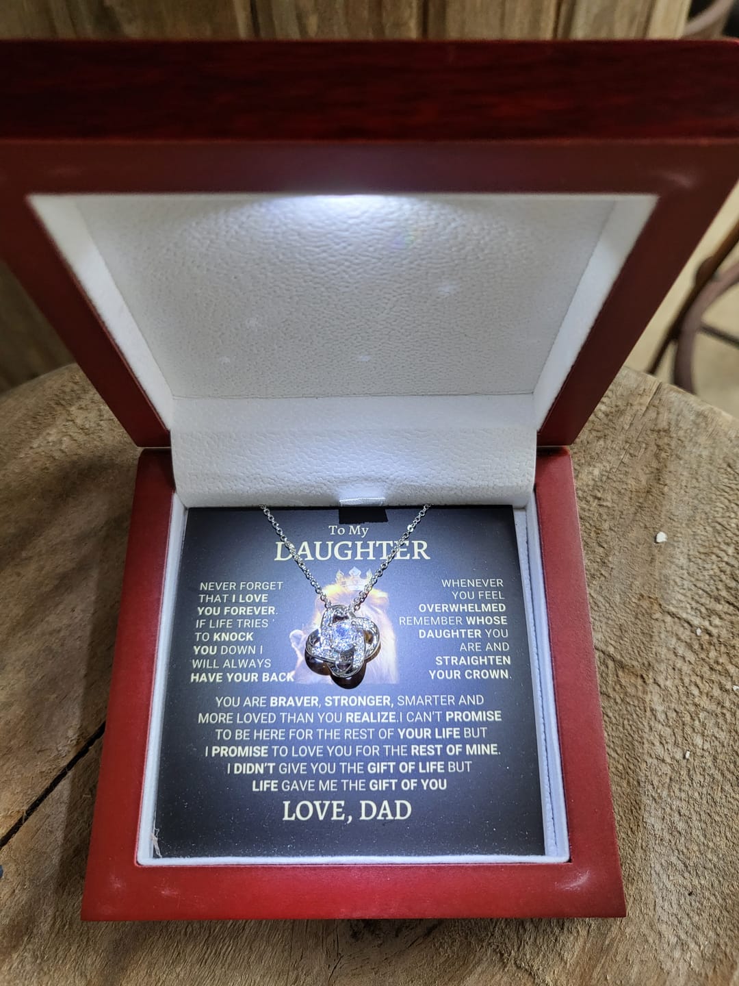 Customer photo review of [Almost Sold Out] Daughter - Gift of Life Necklace - tfg