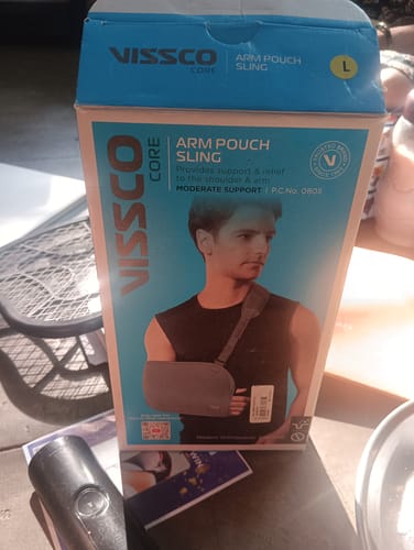 Customer photo review of Arm Pouch Sling (Mild Support)| Provides Support to the Shoulder & Arm (Grey)