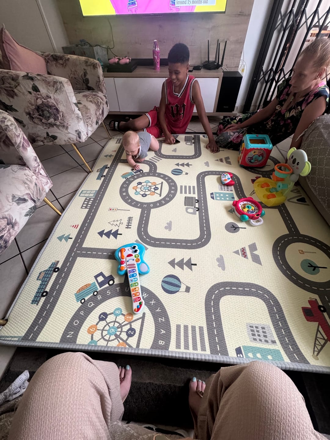Customer photo review of Grey Brush stroke and car track