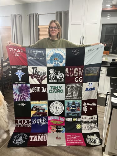 T-shirt quilt featuring texas a&m university, georgetown high school by Teri from TX