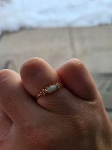 Customer photo review of The Purest Love Matching Oval Cut Opal Ring