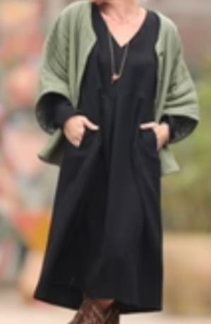 Customer photo review of Robe Romane - double gaze de coton noire