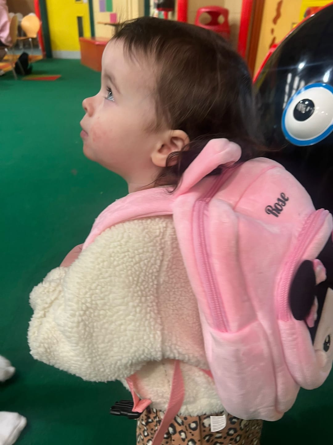 Customer photo review of Personalized Pink Black Hair Baby Doll