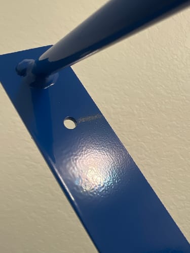 Customer photo review of Original Hairpin Shelf Brackets / Floating Desk Brackets, Pair of 2‚ Yellow