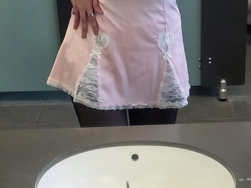 Customer photo review of Stephanie Pink Bows Black Lace Dress