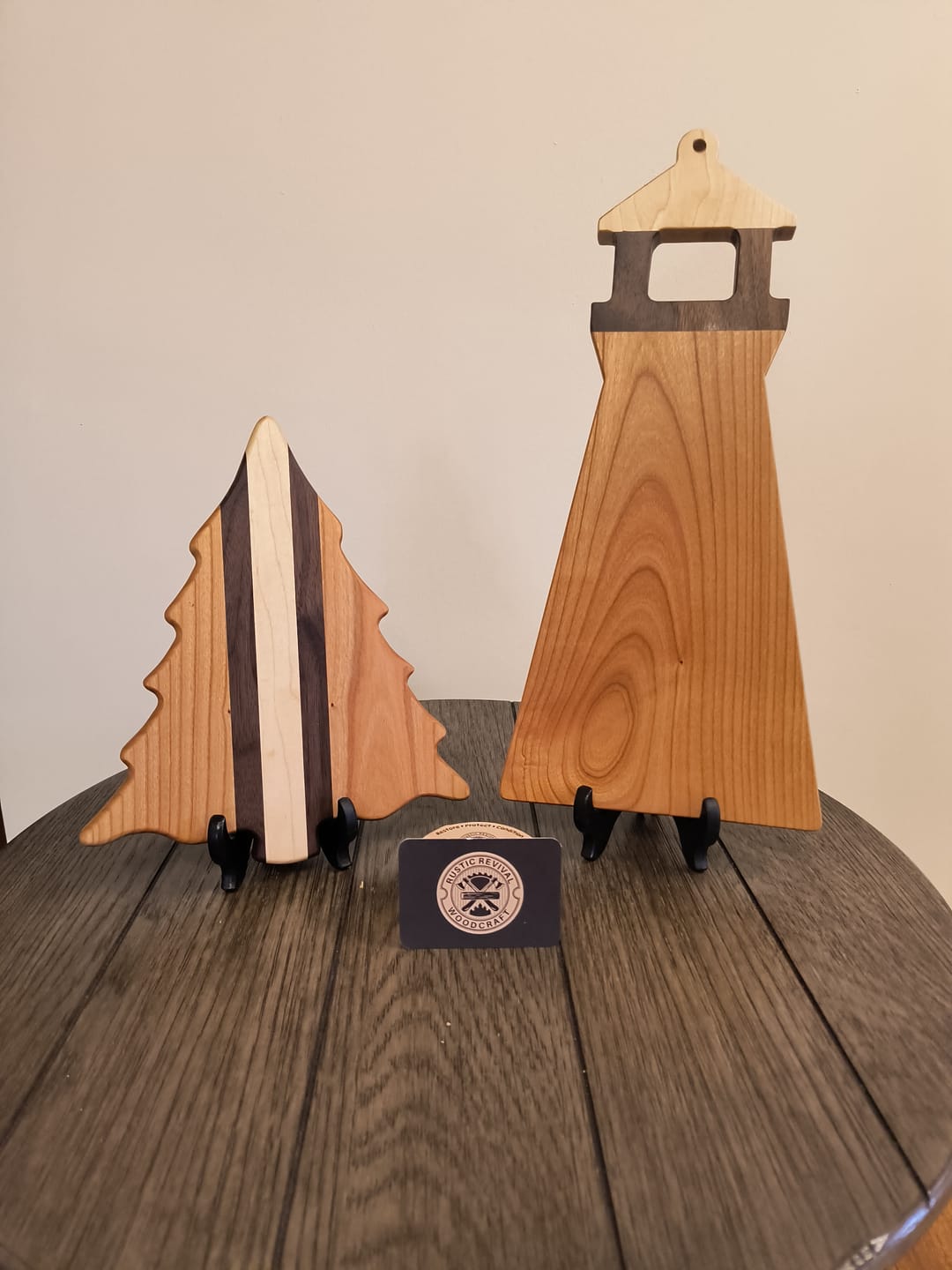 Customer photo review of 17x8" Lighthouse Shaped Serving Board Acrylic Router Template