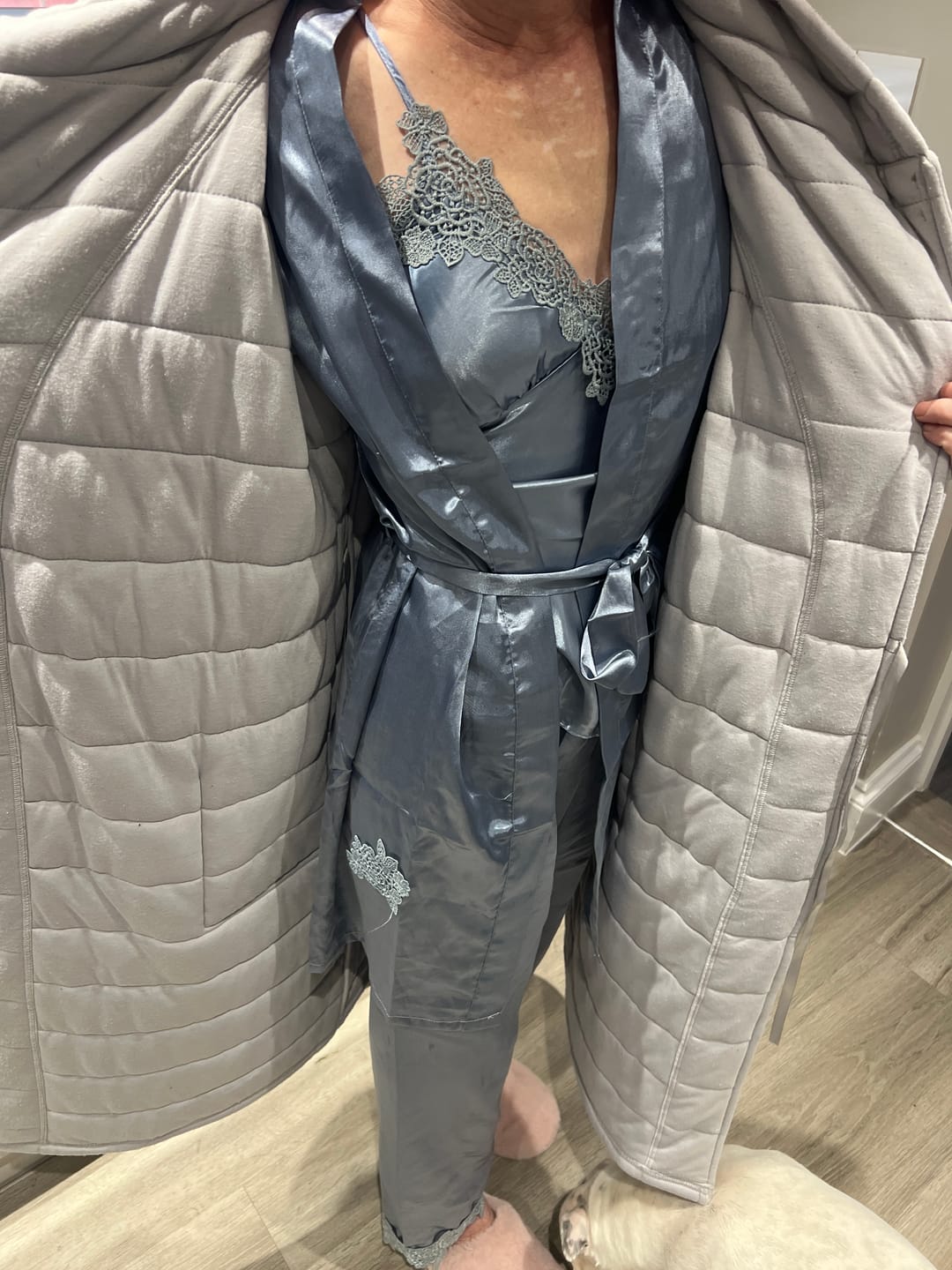 Customer photo review of Satin Sleepwear Pajama Set