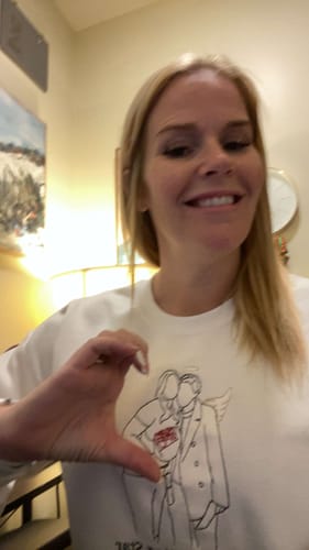 Customer photo review of Custom Embroidered Photo T-Shirt