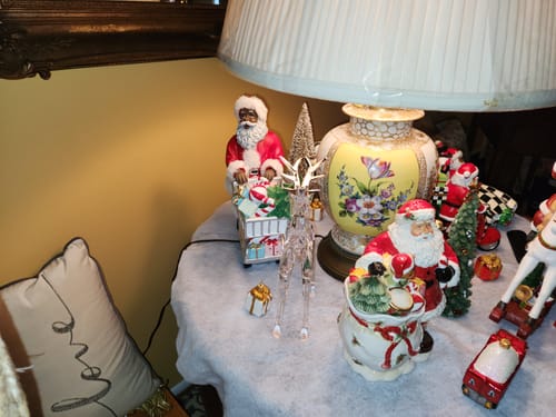 Customer photo review of MR.Claus With A Shopping Cart - Hand Crafted Resin Sculpture- Holiday Decor