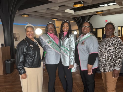 Customer photo review of Silver Soror Sash