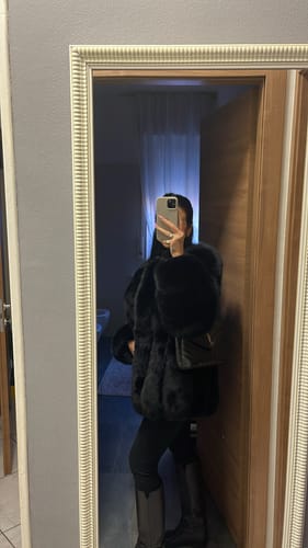 Customer photo review of Giacca Paris Nera in Pelliccia di Volpe