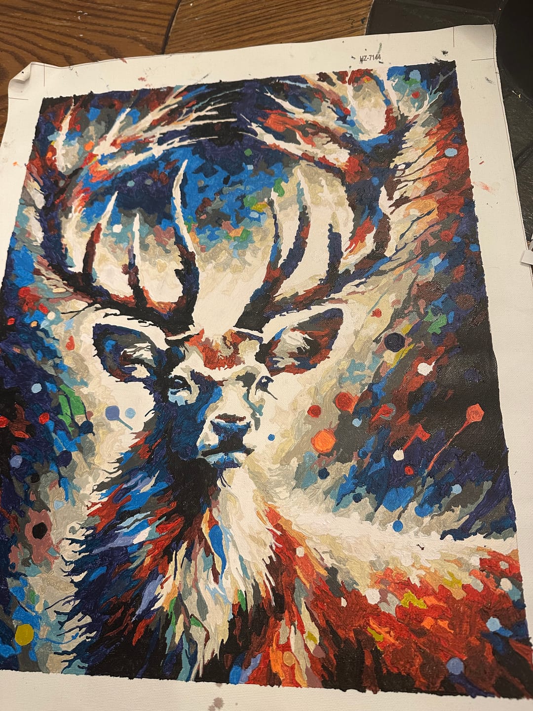 Customer photo review of Deer with colorful antlers - Paint by Numbers