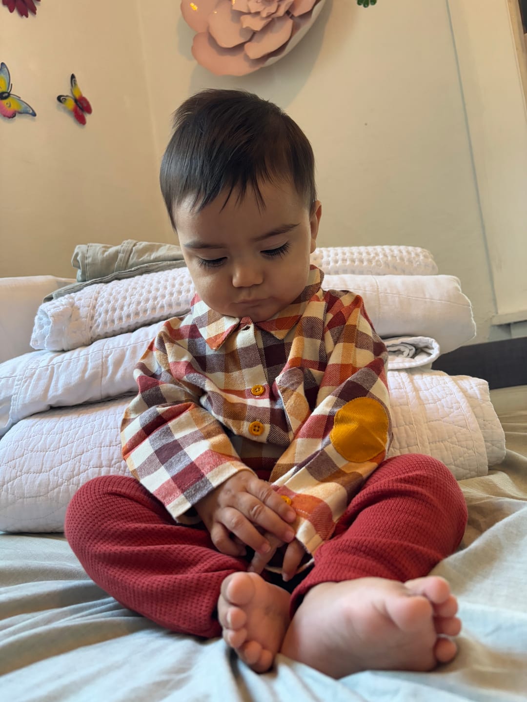 Customer photo review of Autumn Leaves Checked Out & About Shirt