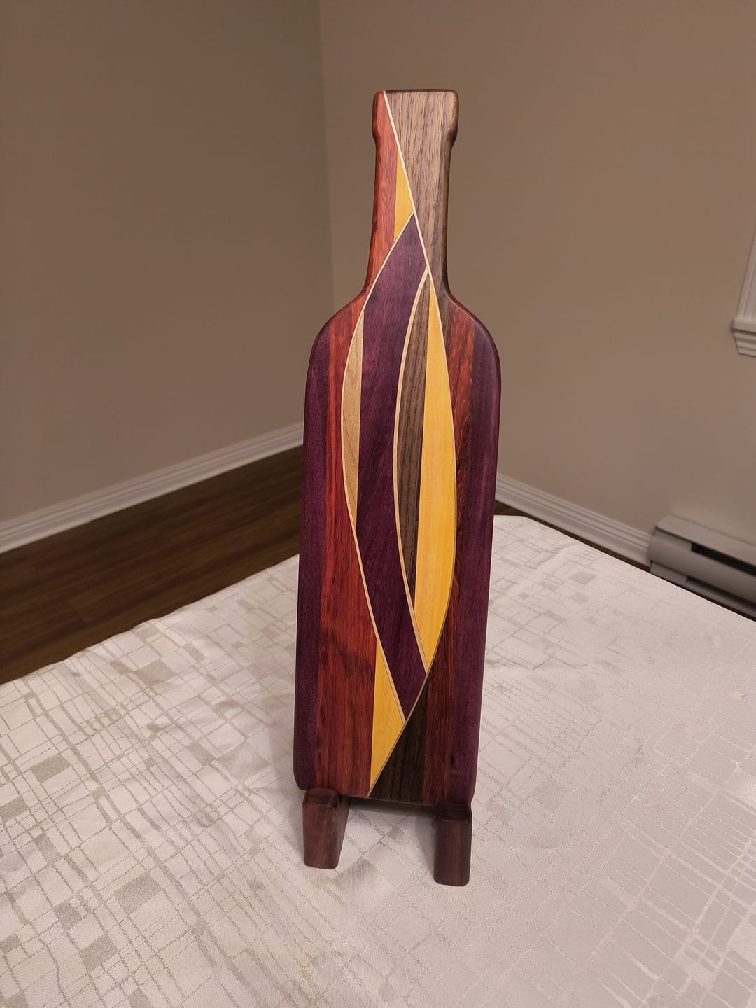 Customer photo review of 18x5" Wine Bottle Serving Board Acrylic Router Template