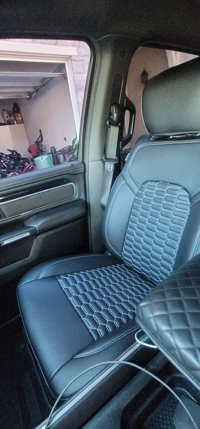 Customer photo review of 2019+ Dodge Ram Crew Cab Premium Custom Leather Seat Covers