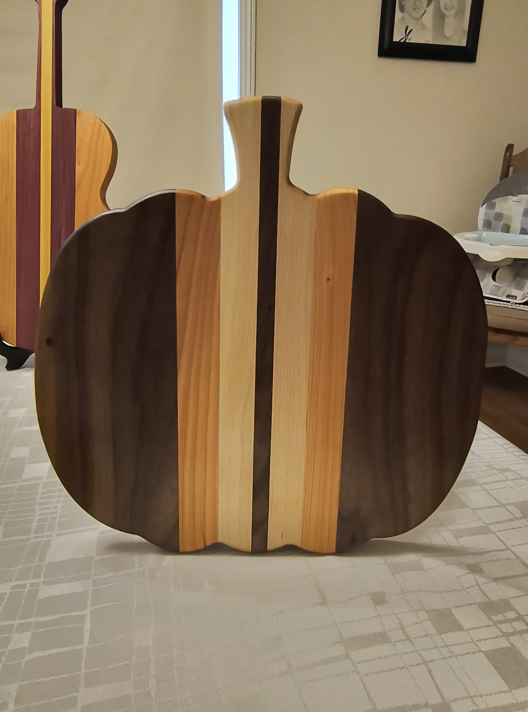 Customer photo review of 11.75x11.75" Pumpkin Serving Board Acrylic Router Template