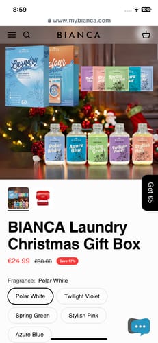 Customer photo review of BIANCA Laundry Christmas Gift Box