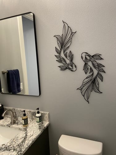 Customer photo review of Koi Fish Metal Wall Art