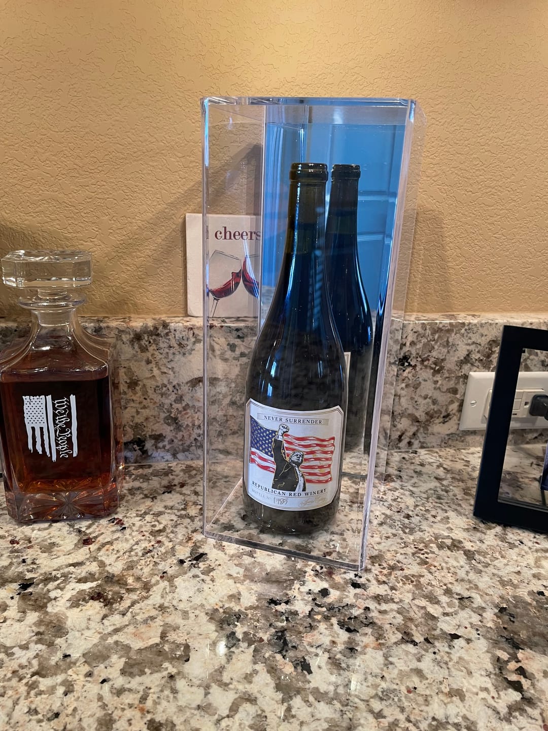 Customer photo review of Acrylic Wine Bottle Display Case – Better Display Cases (A017, A078 & A120)