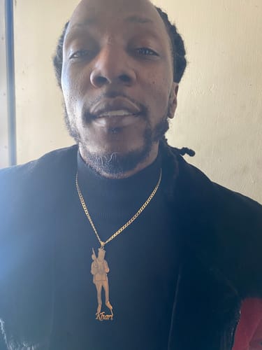 Customer photo review of Custom Photo Engraved Pendant Necklace