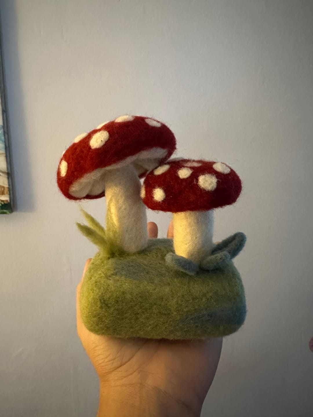 Customer photo review of Forest Toadstools Mini Needle Felting Kit