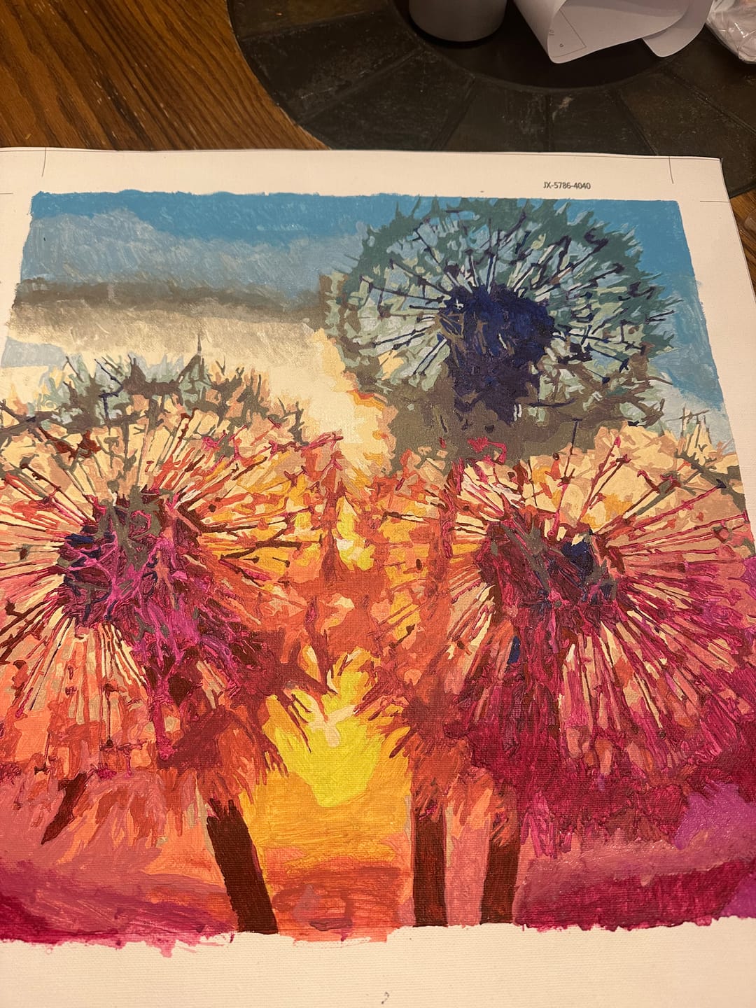 Customer photo review of Paint by Numbers - Dandelions on the lakeshore