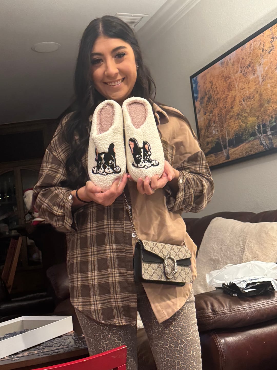 Customer photo review of Boston Terrier Slippers