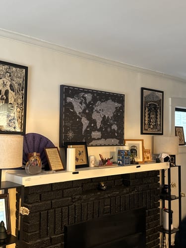 Customer photo review of Pinnable World Journey Map • Carbon Black